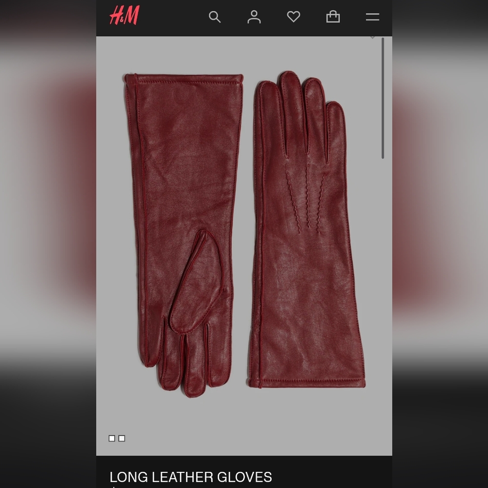 NWT Red Long Leather Gloves